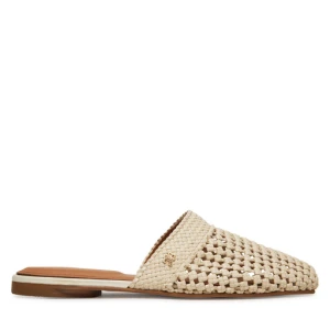 Klapki Tommy Hilfiger Crochet Mule FW0FW08413 Écru