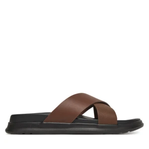 Klapki Tommy Hilfiger D Density Hilfiger Lth Cc Sand FM0FM05358 Brązowy