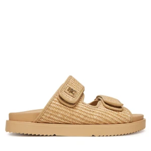 Klapki Tommy Hilfiger Double Strap Raffia FW0FW08940 Beżowy