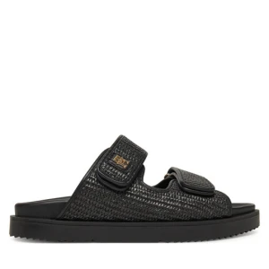 Klapki Tommy Hilfiger DOUBLE STRAP RAFFIA FW0FW08940 Czarny