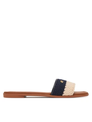 Klapki Tommy Hilfiger Flat Mule Crochet FW0FW09513 Granatowy