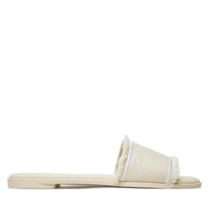 Klapki Tommy Hilfiger Fringe Canvas Flat Sandal FW0FW08908 Beżowy