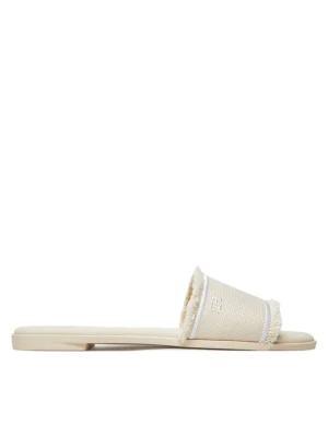 Klapki Tommy Hilfiger Fringe Canvas Flat Sandal FW0FW08908 Beżowy