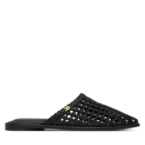 Klapki Tommy Hilfiger Hilfiger Leather Mix Flat Mule FW0FW09280 Czarny