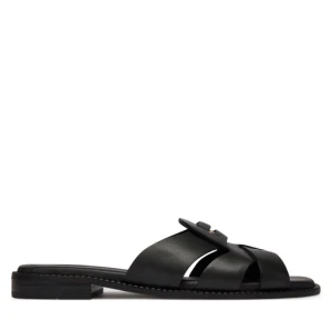 Zdjęcie produktu Klapki Tommy Hilfiger Leather Crest Square Toe Sandals FW0FW09126 Czarny