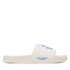 Klapki Tommy Hilfiger Logo Embroidery Canvas Pool Slides FM0FM05858 Biały