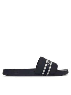 Klapki Tommy Hilfiger Logo Tape Webbing FW0FW09359 Granatowy