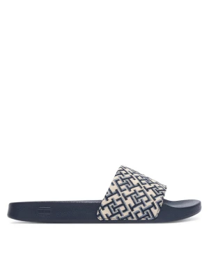Klapki Tommy Hilfiger Monogram Pool Slide FW0FW09423 Granatowy