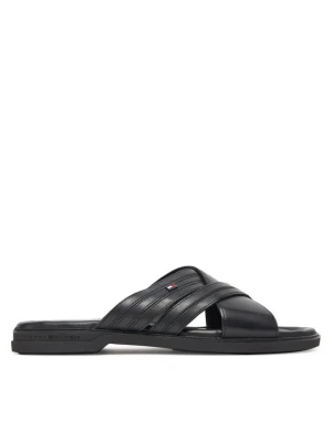 Klapki Tommy Hilfiger Premium Hilfiger Cc Lth Sandal FM0FM05504 Czarny