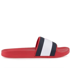 Klapki Tommy Hilfiger Rubber Flag Pool FM0FM04263-XLG - czerwone