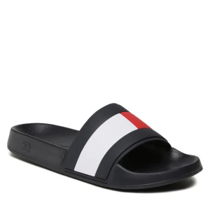 Klapki Tommy Hilfiger Rubber Th Flag Pool Slide FM0FM04236 Granatowy