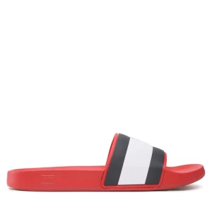 Klapki Tommy Hilfiger Rubber Th Flag Pool Slide FM0FM04263 Czerwony