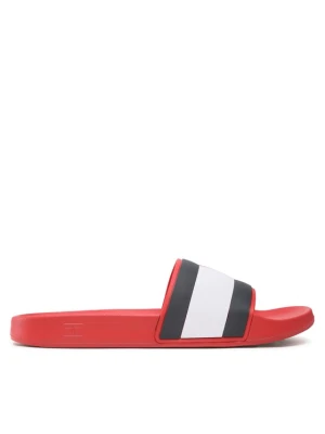 Klapki Tommy Hilfiger Rubber Th Flag Pool Slide FM0FM04263 Czerwony