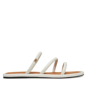 Klapki Tommy Hilfiger Strappy Leather Mule FW0FW08939 Biały