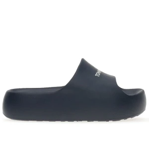 Klapki Tommy Jeans Chunky Flatform Pool Slides EN0EN02454-C1G - granatowe