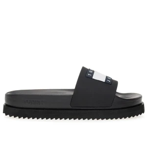 Klapki Tommy Jeans Elevated Flatform EN0EN02451-BDS - czarne