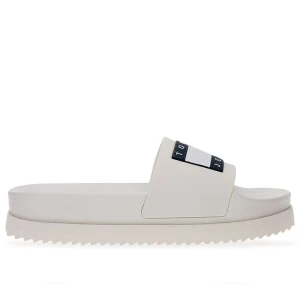 Klapki Tommy Jeans Elevated Flatform EN0EN02451-YBL - białe