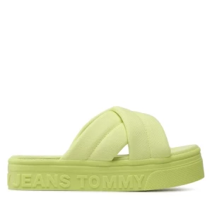 Klapki Tommy Jeans Fltfrm Sandal EN0EN02116 Zielony