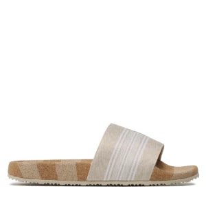 Klapki Tommy Jeans Th Woven Slide FW0FW07259 Beżowy