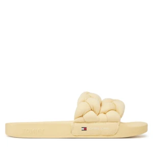 Klapki Tommy Jeans Tjw Braided Slide EN0EN02764 Żółty
