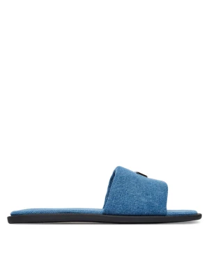 Klapki Tommy Jeans Tjw Padded Denim Casual Slide EN0EN03020 Niebieski