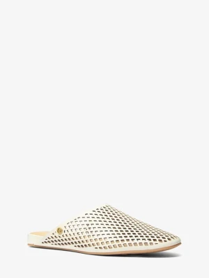 Klapki Wilton z perforowanej skóry Michael Kors SKORUPKA JAJKA (Naturalny)