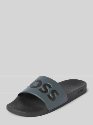 Klapki z detalami z logo model ‘Aryeh’ Boss
