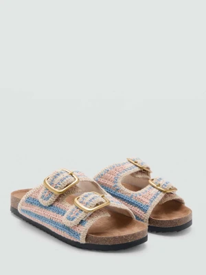 Sandały crochet z klamrami złamana biel - Dzieci - - MANGO KIDS