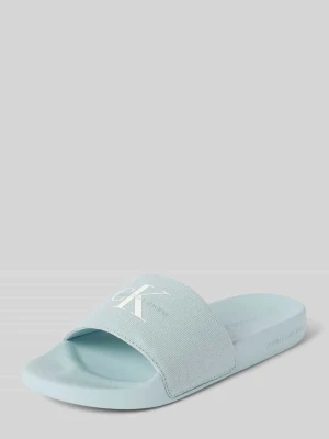 Klapki z nadrukiem z logo Calvin Klein Jeans
