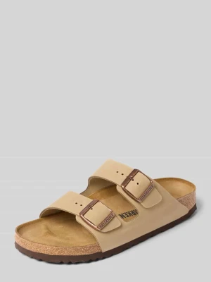 Klapki z naturalnej skóry model 'ARIZONA' Birkenstock Jasnobrązowy