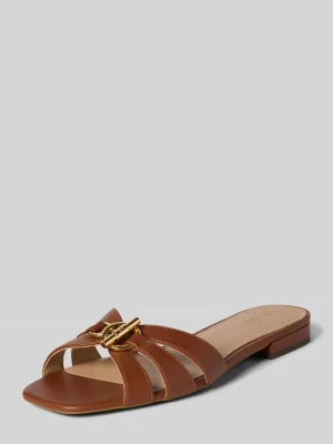 Klapki z prawdziwej skóry model 'BLAIKE SLIDE' Lauren Ralph Lauren Koniakowy