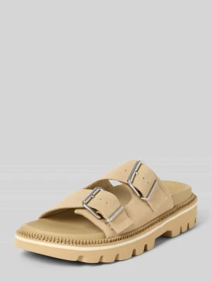 Klapki ze skóry welurowej Tommy Jeans
