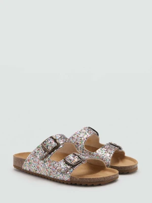 Brokatowe sandały z klamrami jasny/pastelowa purpura - Dzieci - - MANGO KIDS