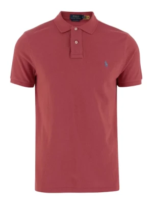 Klasyczna Bawełniana Koszulka Polo Czerwona Logo Polo Ralph Lauren