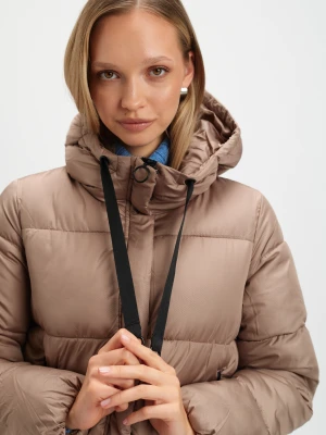 Klasyczna beżowa kurtka z kapturem Top Secret