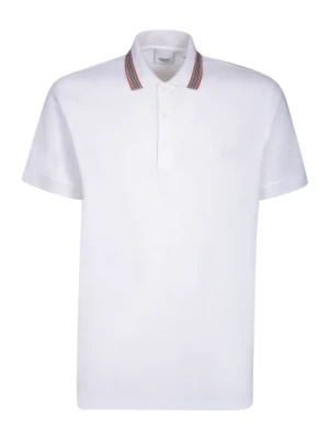 Klasyczna Biała Bawełniana Koszulka Polo Burberry