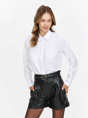 Klasyczna biała koszula z błyszczącymi guzikami Top Secret