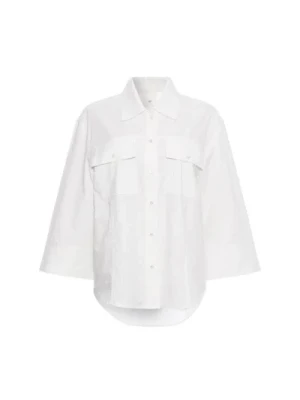 Klasyczna Biała Koszula z Kieszeniami Heartmade