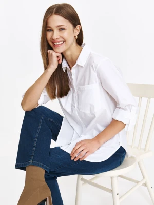 Klasyczna biała koszula z kieszeniami na przodzie Top Secret