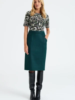 Klasyczna, ciemnozielona spódnica midi Greenpoint