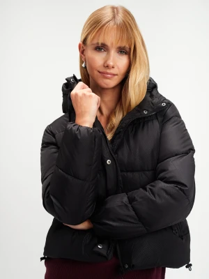 Klasyczna czarna kurtka z kapturem Top Secret