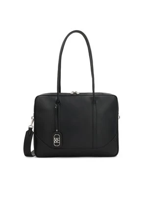 Klasyczna czarna torba na laptopa ze skóry Kazar