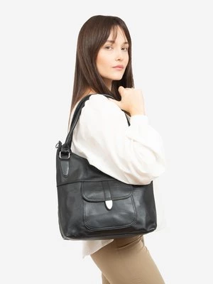 Klasyczna czarna torebka damska na ramię Shelvt
