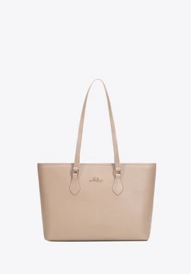 Klasyczna damska shopperka ze skóry naturalnej beżowa Wittchen