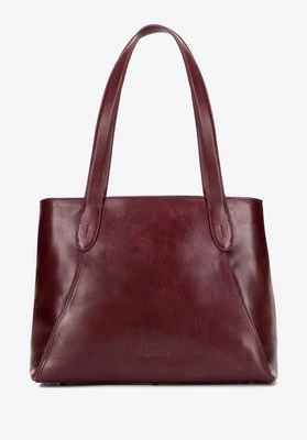 Klasyczna damska shopperka ze skóry naturalnej bordowa Wittchen