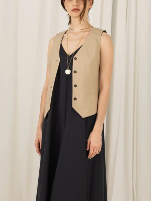 Klasyczna elegancka beżowa kamizelka Gloria Beige LAÏF