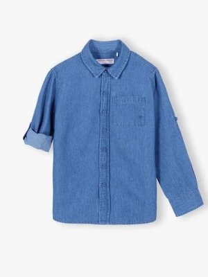 Klasyczna koszula jeansowa z kieszonką - niebieska Lincoln & Sharks by 5.10.15.