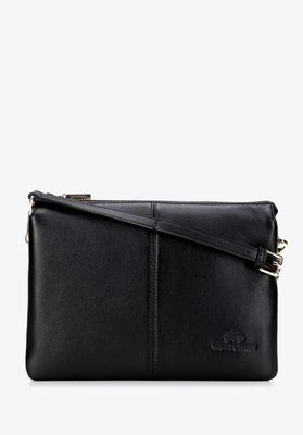 Klasyczna listonoszka skórzana z przeszyciem pośrodku czarno - złota Wittchen