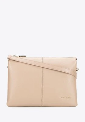 Klasyczna listonoszka ze skóry naturalnej dwukomorowa beżowa Wittchen