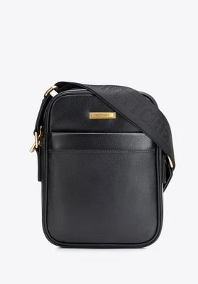 Klasyczna męska listonoszka ze skóry naturalnej czarno - złota Wittchen